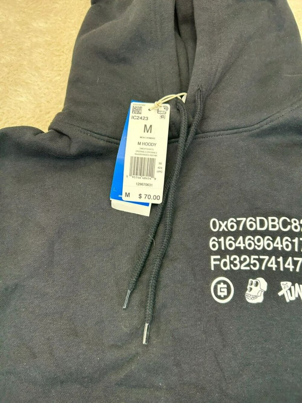 Adidas Originals Into the Metaverse Hoodie Mens M Black NWT Limited Bored Ape BA - Picture 3 of 3